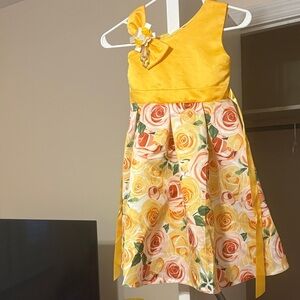 Charming Yellow Floral Kids Dress